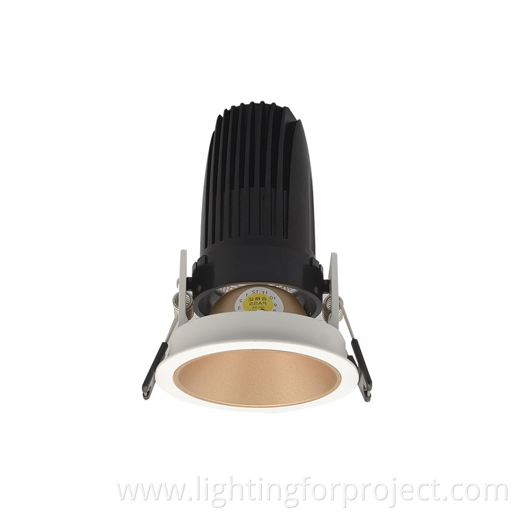 Zoomable design recessed cob led lights downlight anti glare Ra90 10w full watt for Jewellery shop